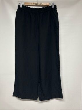 H&M Black Wide-Leg Elastic-Waist Pants